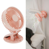 Portable Desk Fan 3 Speed Wind Mini Desktop Fan with Clip for Home Office and BedroomPink - Extra Image