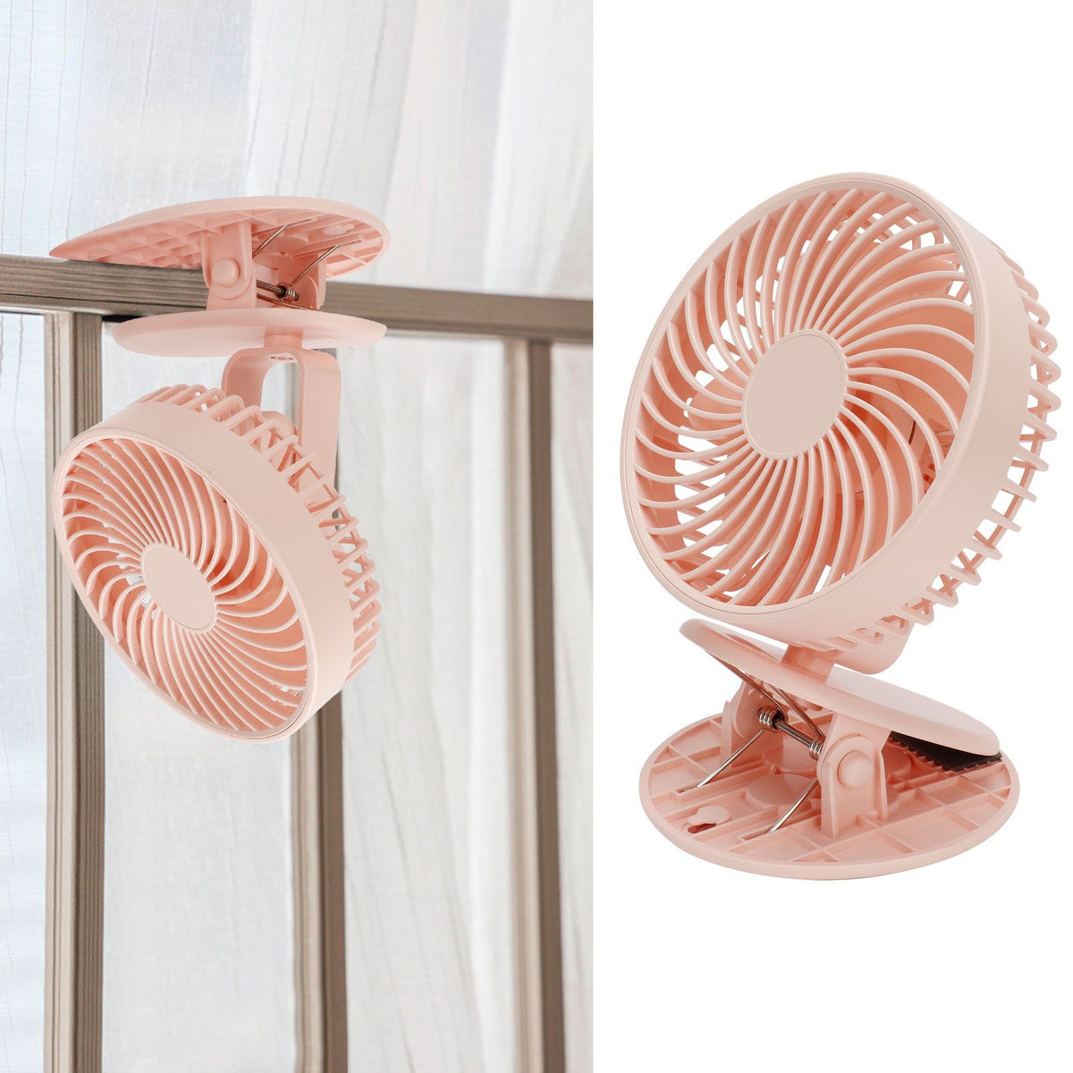 Portable Desk Fan 3 Speed Wind Mini Desktop Fan with Clip for Home Office and BedroomPink