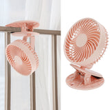 Portable Desk Fan 3 Speed Wind Mini Desktop Fan with Clip for Home Office and BedroomPink - Extra Image