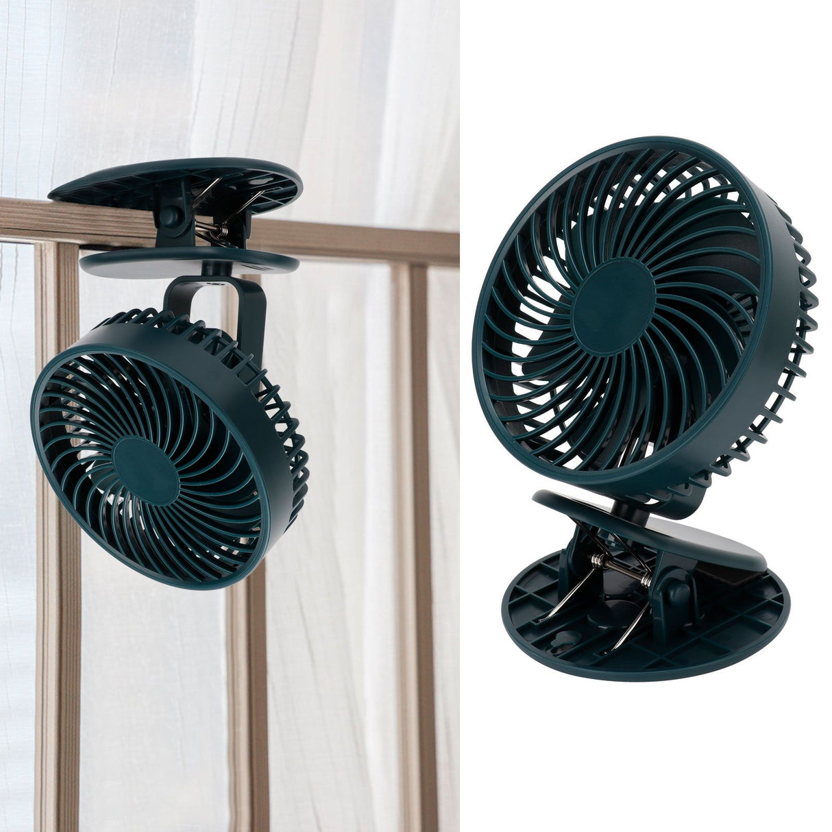 Portable Desk Fan 3 Speed Wind Mini Desktop Fan with Clip for Home Office and BedroomGreen