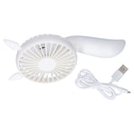 Portable Fan 180 Degrees Rotation Desktop USB Rechargeable Electric Mini Cooling FanWhite
