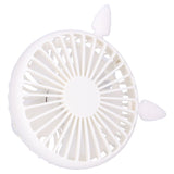 Portable Fan 180 Degrees Rotation Desktop USB Rechargeable Electric Mini Cooling FanWhite - Front View