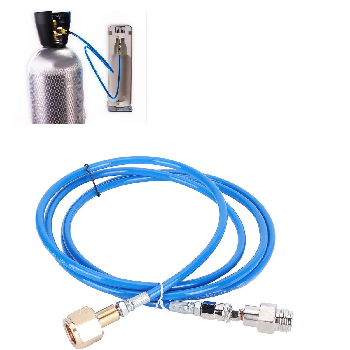 CGA320 CO2 Cylinder Refill Adapter Connector CO2 Tank Soda Maker Accessories with 100in Hose