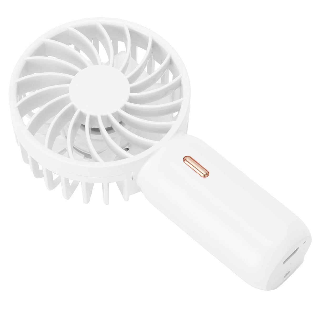 Portable Handheld Fan USB Rechargeable Enhanced Wind Small Fan for Travel Office StudyWhite