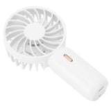 Portable Handheld Fan USB Rechargeable Enhanced Wind Small Fan for Travel Office StudyWhite - Side View