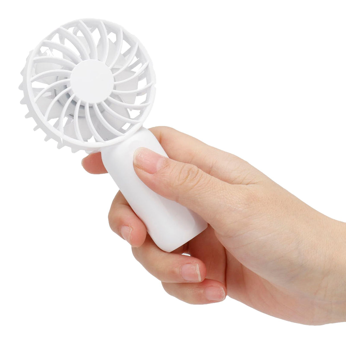 Portable Handheld Fan USB Rechargeable Enhanced Wind Small Fan for Travel Office StudyWhite