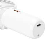 Portable Handheld Fan USB Rechargeable Enhanced Wind Small Fan for Travel Office StudyWhite - Extra Image