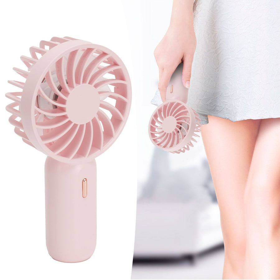Portable Handheld Fan USB Rechargeable Enhanced Wind Small Fan for Travel Office StudyPink