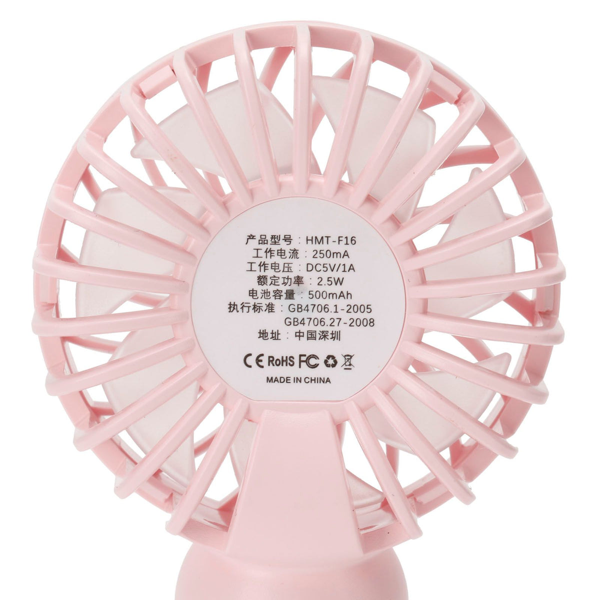 Portable Handheld Fan USB Rechargeable Enhanced Wind Small Fan for Travel Office StudyPink