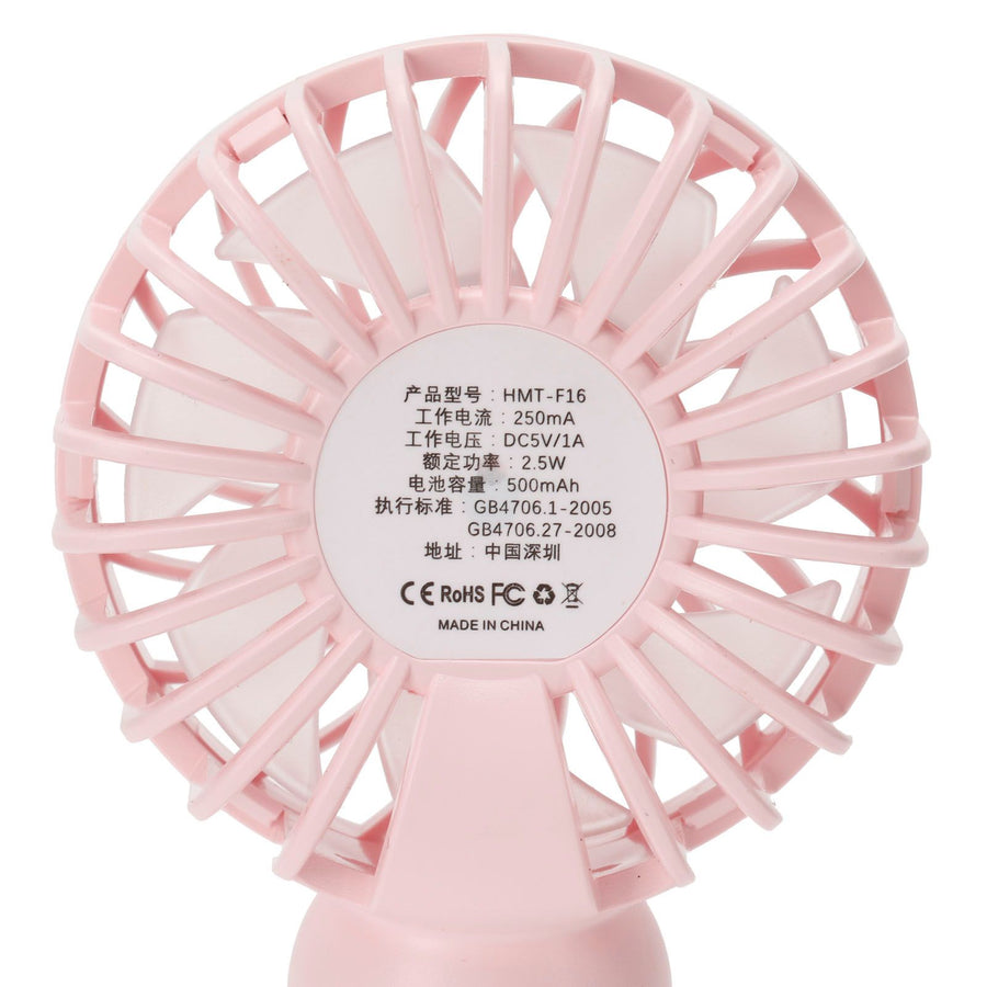 Portable Handheld Fan USB Rechargeable Enhanced Wind Small Fan for Travel Office StudyPink