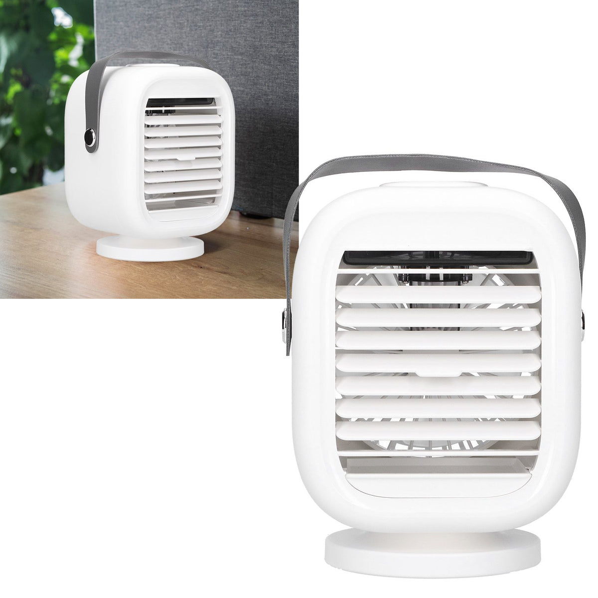 190ml Humidification Air Cooler USB Charging 120° Shaking Head Cooling Fan for Home OfficeWhite