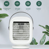 190ml Humidification Air Cooler USB Charging 120° Shaking Head Cooling Fan for Home OfficeWhite