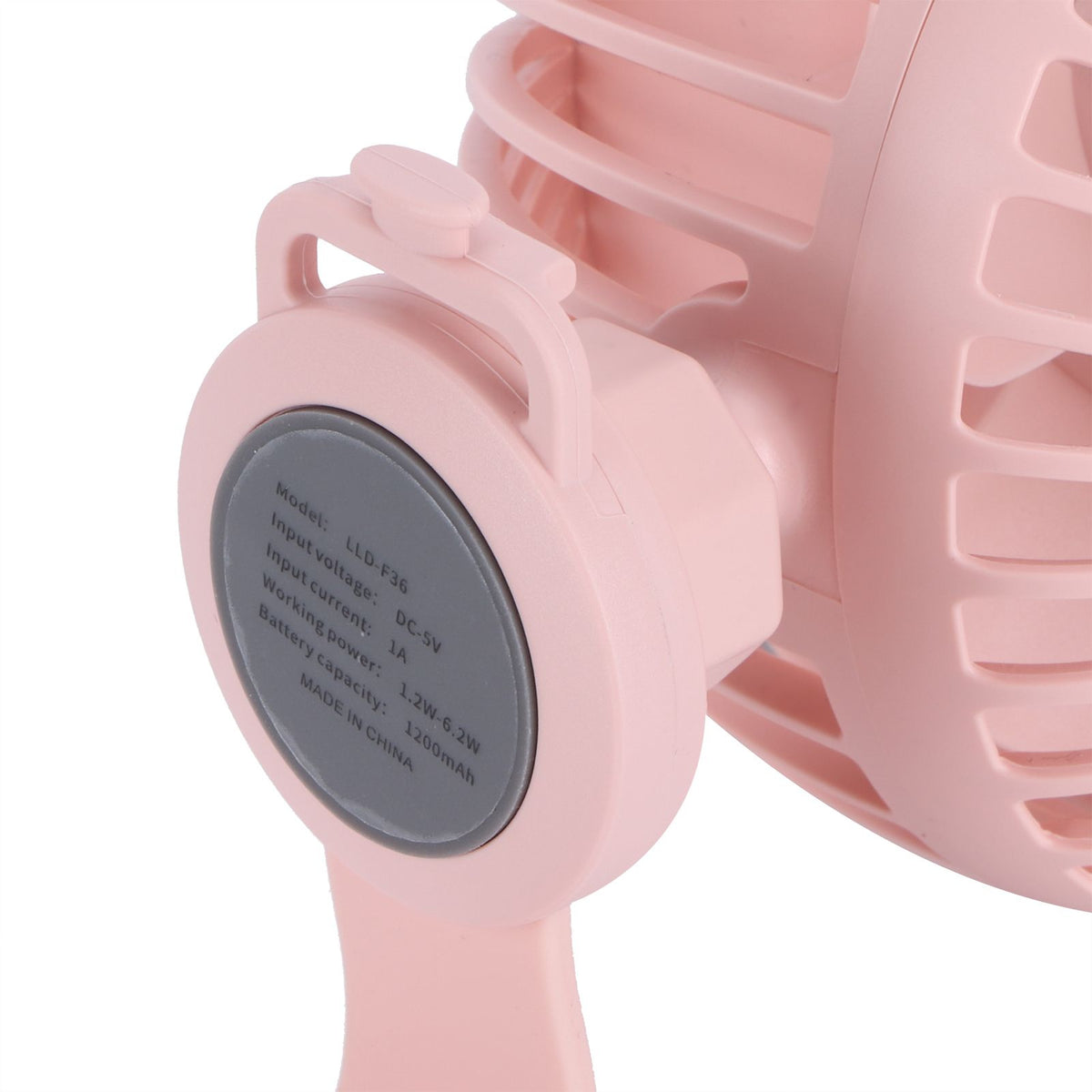 USB Charging Fan with Comfortable Wrist Strap Portable Mini Fan for Indoor Outdoor TravelPink