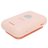 3in 1 Portable Mini Hanging Neck Fan USB Desktop Handheld Bladeless Fan for Home OutdoorPink - Low Angle