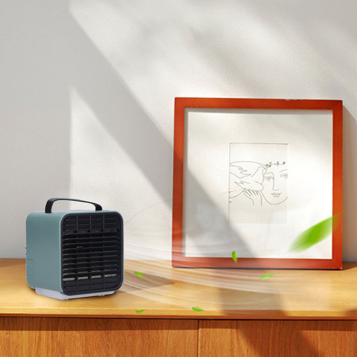 2-in-1 Negative Ion Air Purifier Portable Air Cooler USB Cooling Fan with 3 Wind SpeedGreen