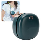 Outdoor Mini Hands free Neck Fan Portable Hanging Waist Bladeless Fan USB Charging(Green )