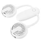 Dual‑Head USB Fan 360° Rotating Portable Neck‑Hanging Electric Fan for Outdoor TravelWhite - Top-Down View