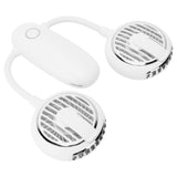 Dual‑Head USB Fan 360° Rotating Portable Neck‑Hanging Electric Fan for Outdoor TravelWhite