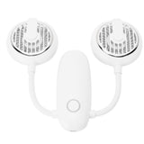 Dual‑Head USB Fan 360° Rotating Portable Neck‑Hanging Electric Fan for Outdoor TravelWhite