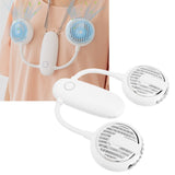 Dual‑Head USB Fan 360° Rotating Portable Neck‑Hanging Electric Fan for Outdoor TravelWhite - Extra Image