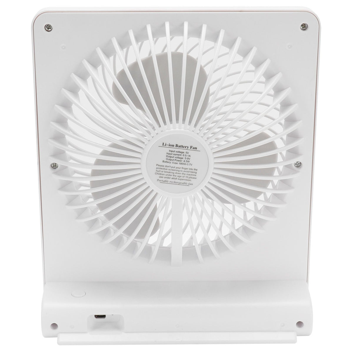 Portable Desktop Fan Mute Desktop USB Charging White Small Fan for Home Office Dormitory