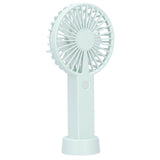 Green Parallel Wind Fan Mini USB Charging Mute Outdoor Handheld Fan with Base for Outdoor - Side View