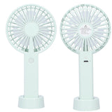 Green Parallel Wind Fan Mini USB Charging Mute Outdoor Handheld Fan with Base for Outdoor