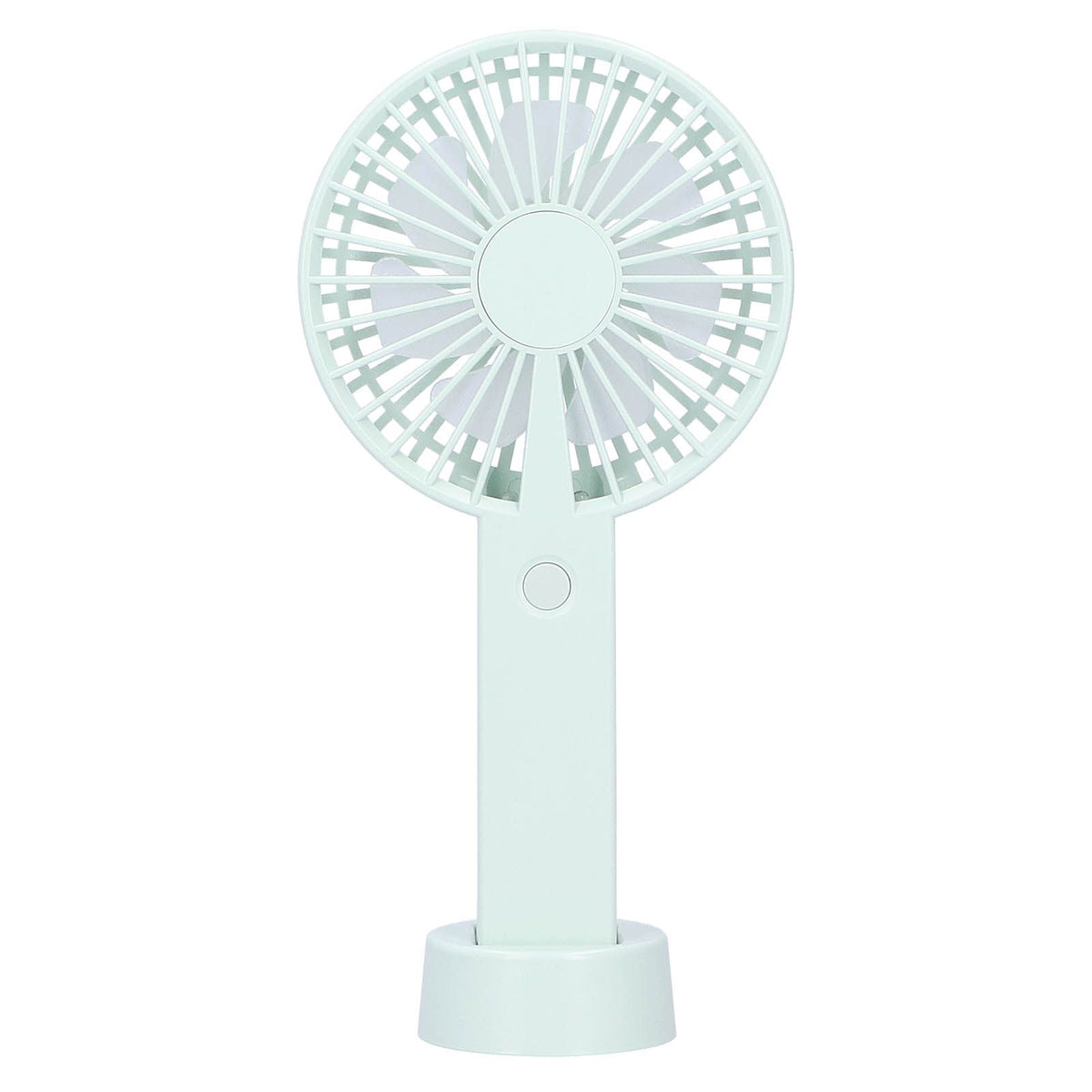 Green Parallel Wind Fan Mini USB Charging Mute Outdoor Handheld Fan with Base for Outdoor