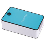 Bladeless Fan Portable Grafted Eyelash Blower Dryer Mini Air Conditioner USB Charging Blue - Side View