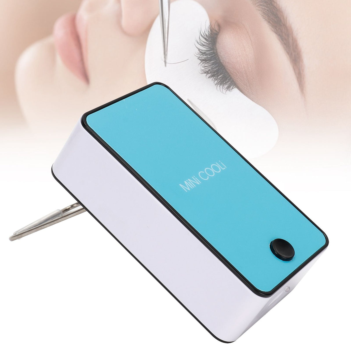 Bladeless Fan Portable Grafted Eyelash Blower Dryer Mini Air Conditioner USB Charging Blue