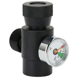 CO2 Cylinder Refill Adapter Connector CGA320 // TR21-4 ASA 3000psi Pressure Gauge Black - Close-Up Angle