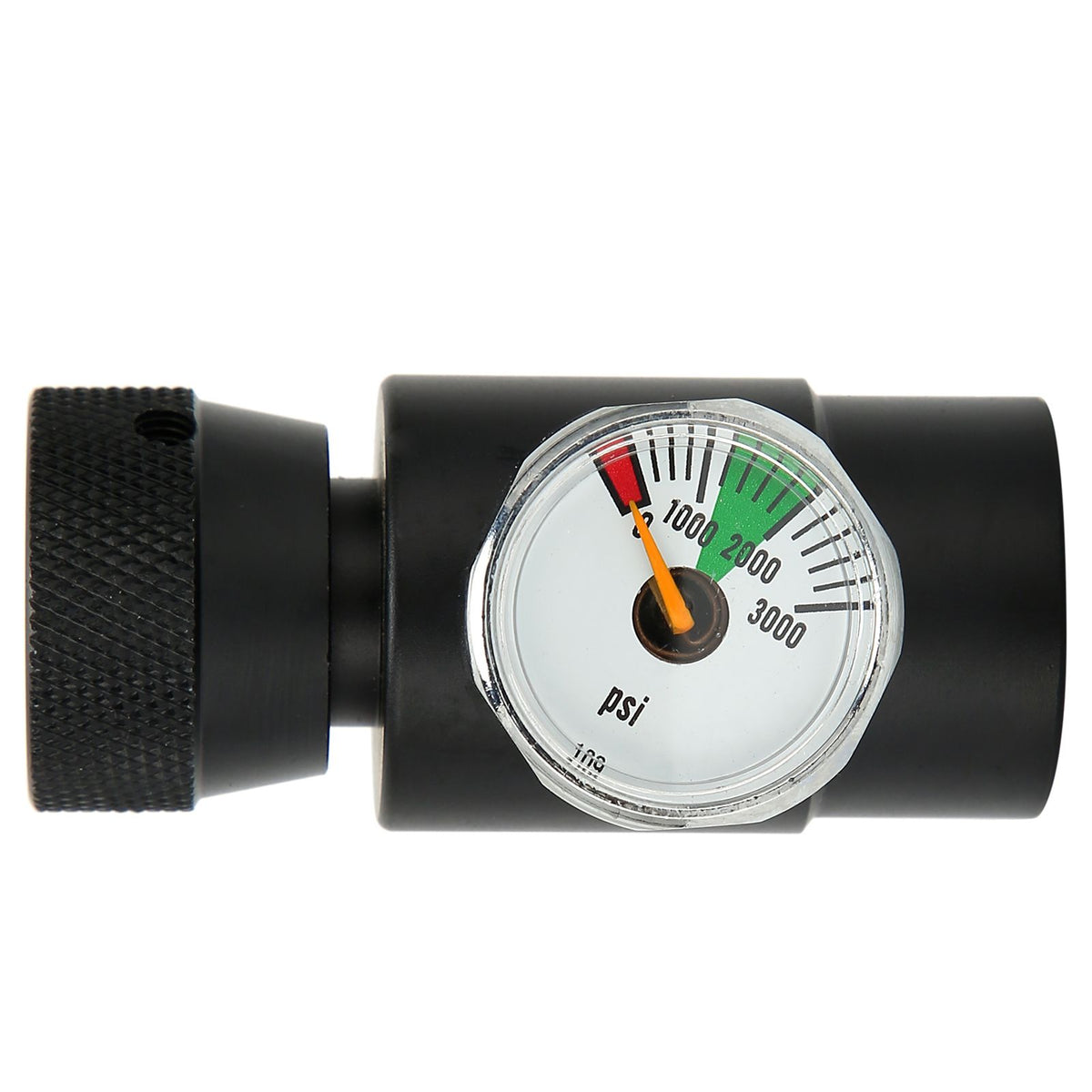 CO2 Cylinder Refill Adapter Connector CGA320 // TR21-4 ASA 3000psi Pressure Gauge Black