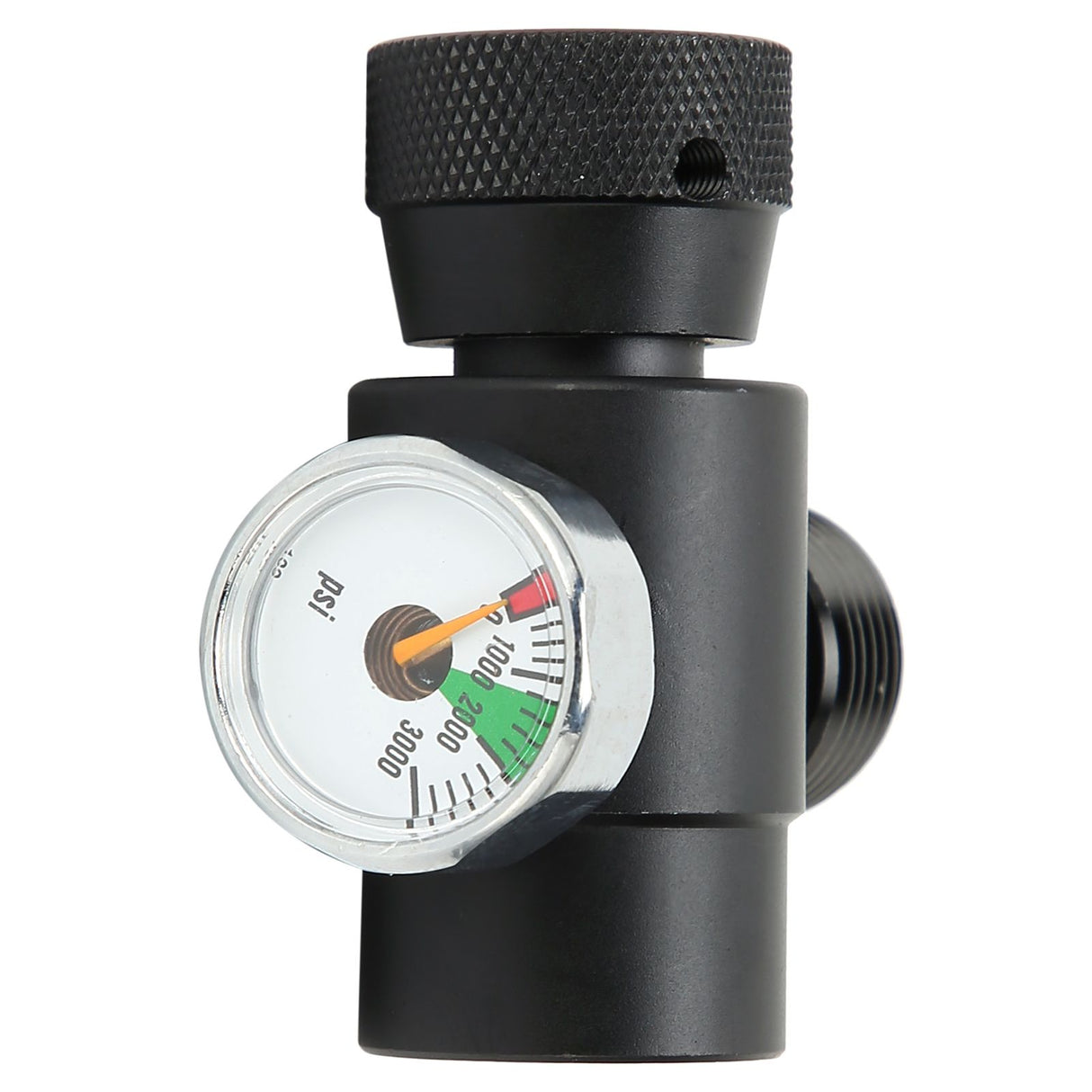 CO2 Cylinder Refill Adapter Connector CGA320 // TR21-4 ASA 3000psi Pressure Gauge Black