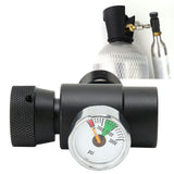 CO2 Cylinder Refill Adapter Connector CGA320 // TR21-4 ASA 3000psi Pressure Gauge Black - Extra Image