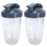 24OZ Transparent Blender Cup Container Lid Set Replacement Fit for 600W/900W Juicer - Top-Down View