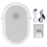 Electric Desktop Fan with 3 Speeds Portable Neck Hanging Aromatherapy Fan USB Charging(White )