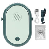 Electric Desktop Fan with 3 Speeds Portable Neck Hanging Aromatherapy Fan USB Charging(Green )
