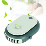 Electric Desktop Fan with 3 Speeds Portable Neck Hanging Aromatherapy Fan USB Charging(Green )