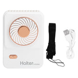 3‑Gear Adjustable Electric Fan Portable Handheld Hanging Neck Fan USB Charging for OutdoorsWhite