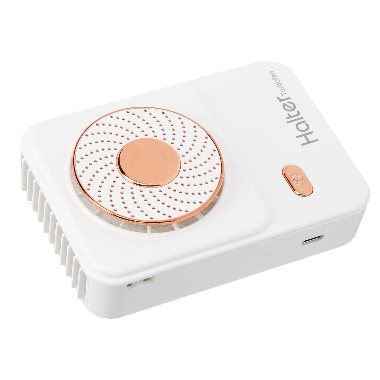 3‑Gear Adjustable Electric Fan Portable Handheld Hanging Neck Fan USB Charging for OutdoorsWhite