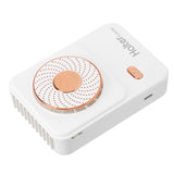 3‑Gear Adjustable Electric Fan Portable Handheld Hanging Neck Fan USB Charging for OutdoorsWhite - Rear View