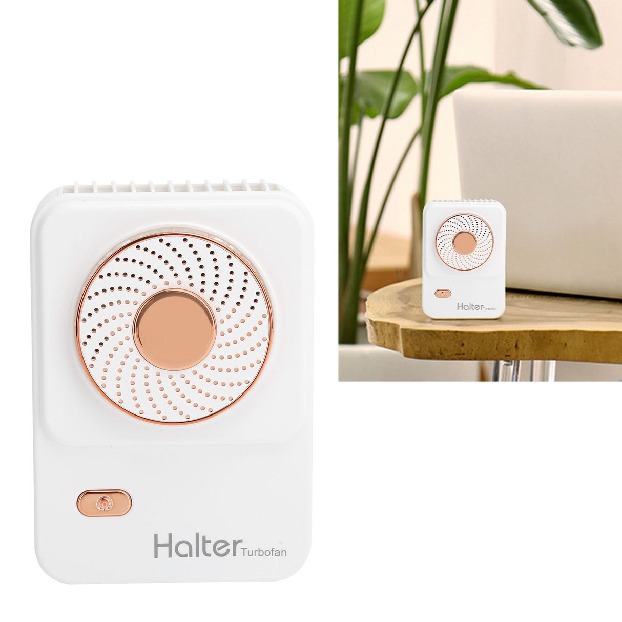 3‑Gear Adjustable Electric Fan Portable Handheld Hanging Neck Fan USB Charging for OutdoorsWhite