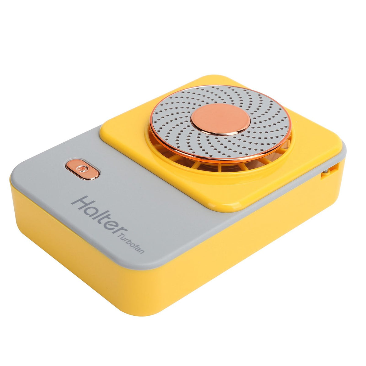3‑Gear Adjustable Electric Fan Portable Handheld Hanging Neck Fan USB Charging for OutdoorsYellow