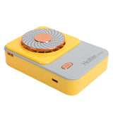 3‑Gear Adjustable Electric Fan Portable Handheld Hanging Neck Fan USB Charging for OutdoorsYellow - Low Angle
