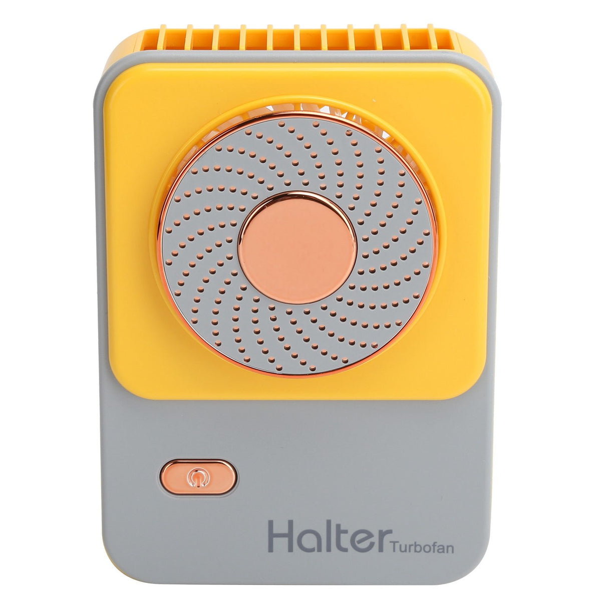 3‑Gear Adjustable Electric Fan Portable Handheld Hanging Neck Fan USB Charging for OutdoorsYellow