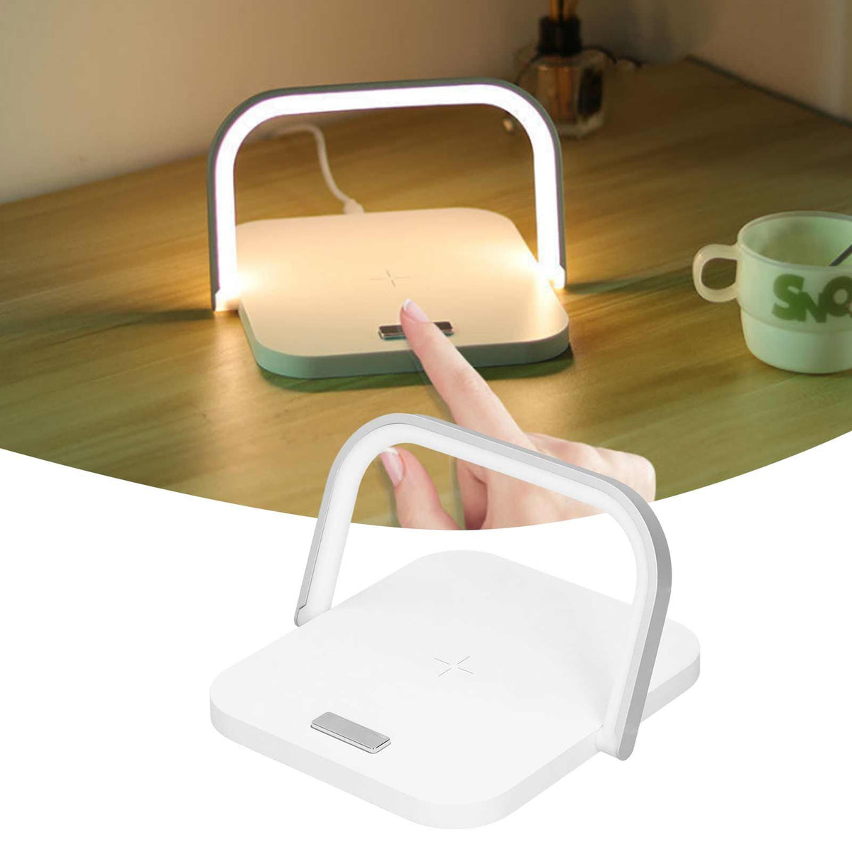 5V Desktop Night Light Multifunction Wireless Quick Charger Phone Stand Holder White