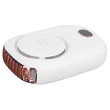 Mini Electric Fan Portable USB Charging Neck Hanging Bladeless Fan for Outdoor Sports TravelWhite - Front View