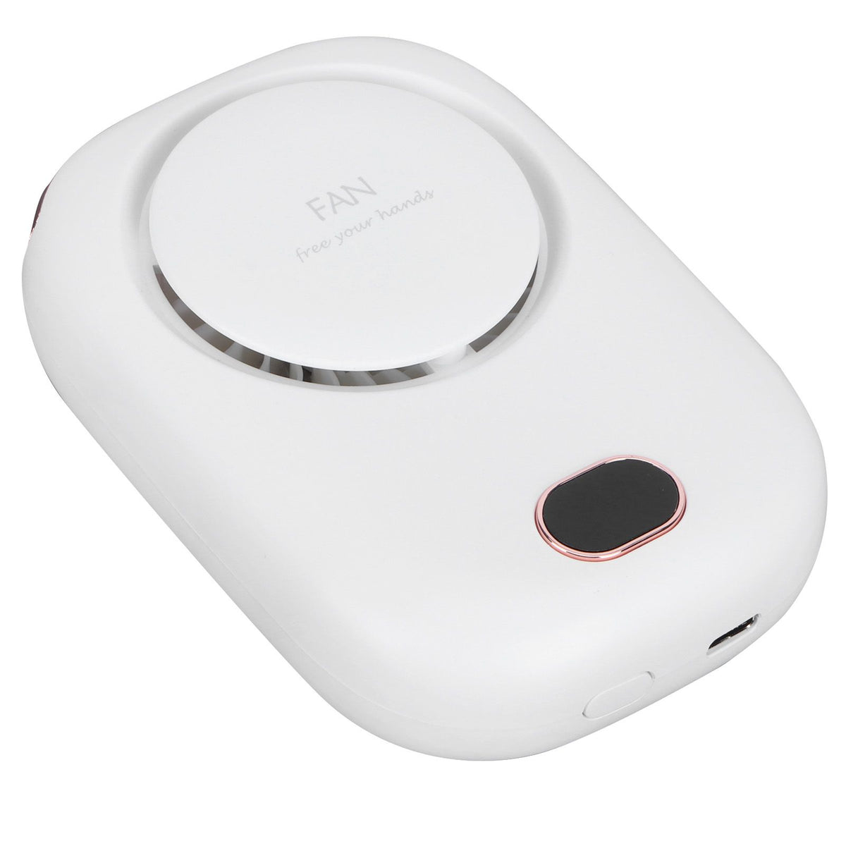 Mini Electric Fan Portable USB Charging Neck Hanging Bladeless Fan for Outdoor Sports TravelWhite