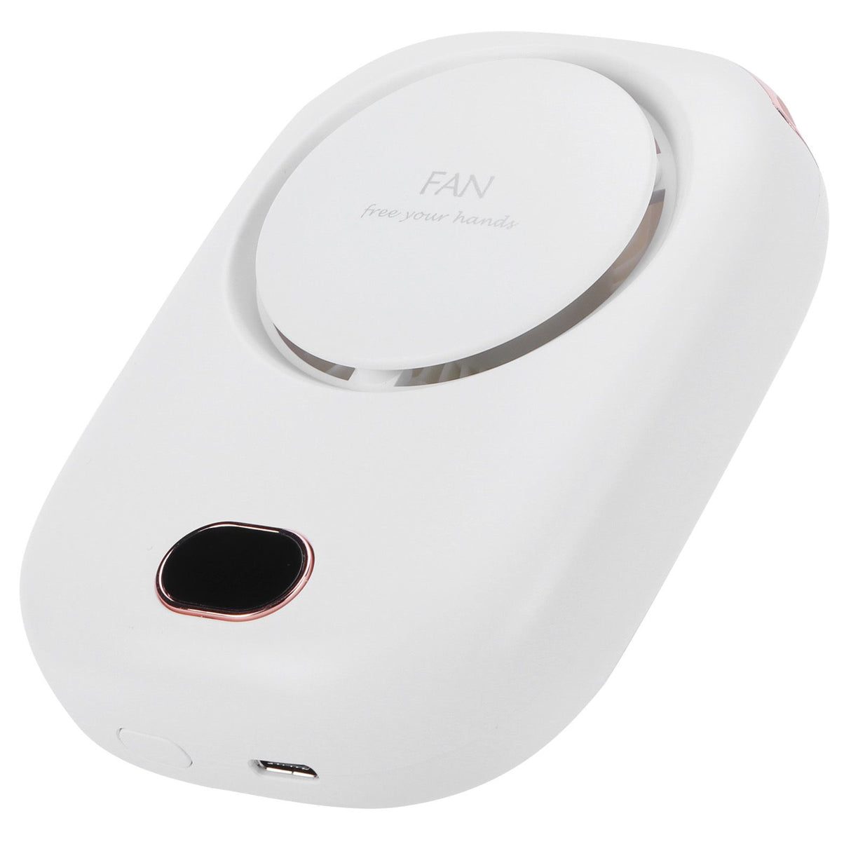 Mini Electric Fan Portable USB Charging Neck Hanging Bladeless Fan for Outdoor Sports TravelWhite