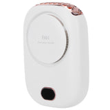 Mini Electric Fan Portable USB Charging Neck Hanging Bladeless Fan for Outdoor Sports TravelWhite - Close-Up Angle